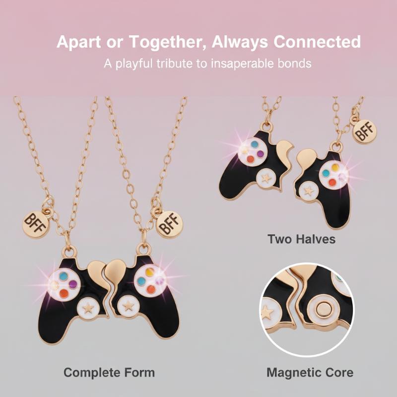 Magnetic Couple Matching Necklaces - قطعتان من قلادة المغناطيسية على شكل