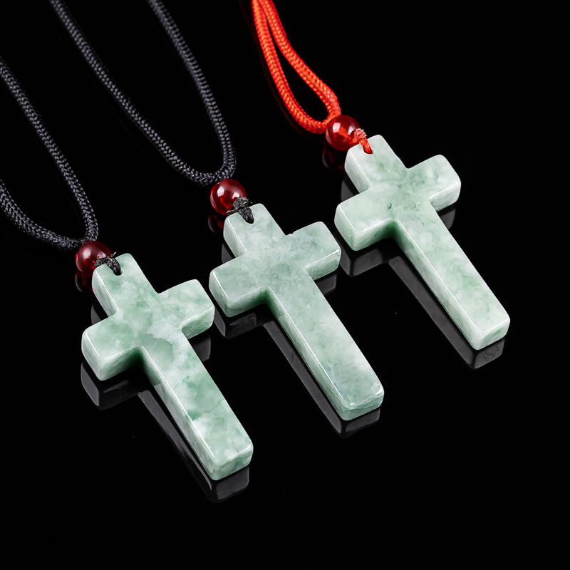 Necklaces - ميانمار الجاديت الصليب قلادة قلادة البورمية