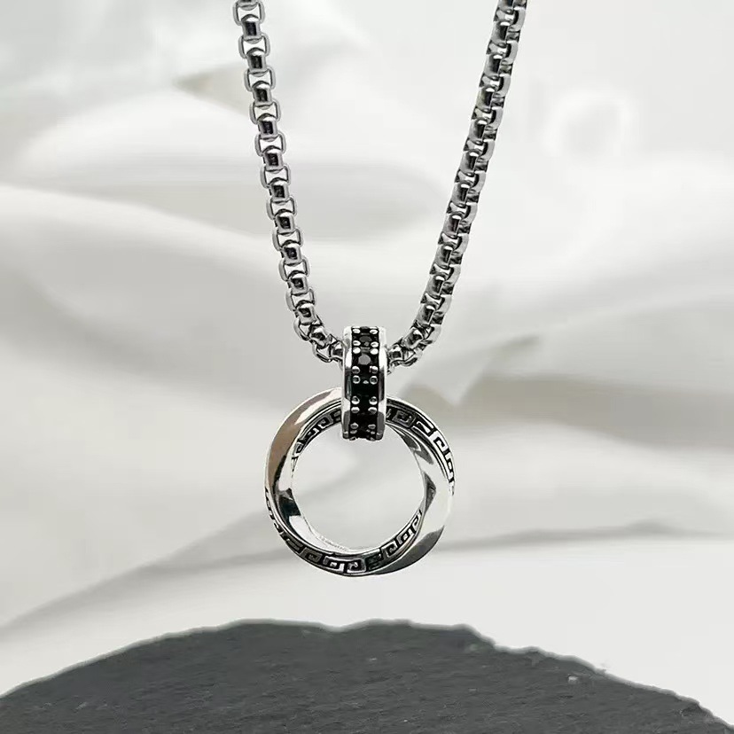 925 Sterling Silver Chain Necklace Men - جديد 925 فضة قلادة سلسلة خمر