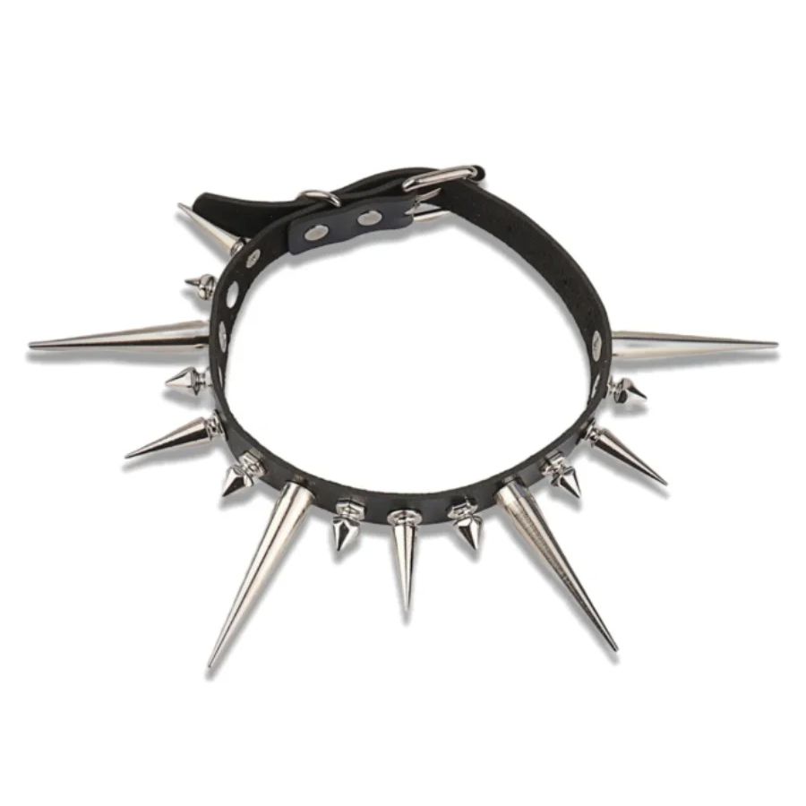 Goth Punk Spike Choker - القوطي طويل سبايك المختنق الشرير فو