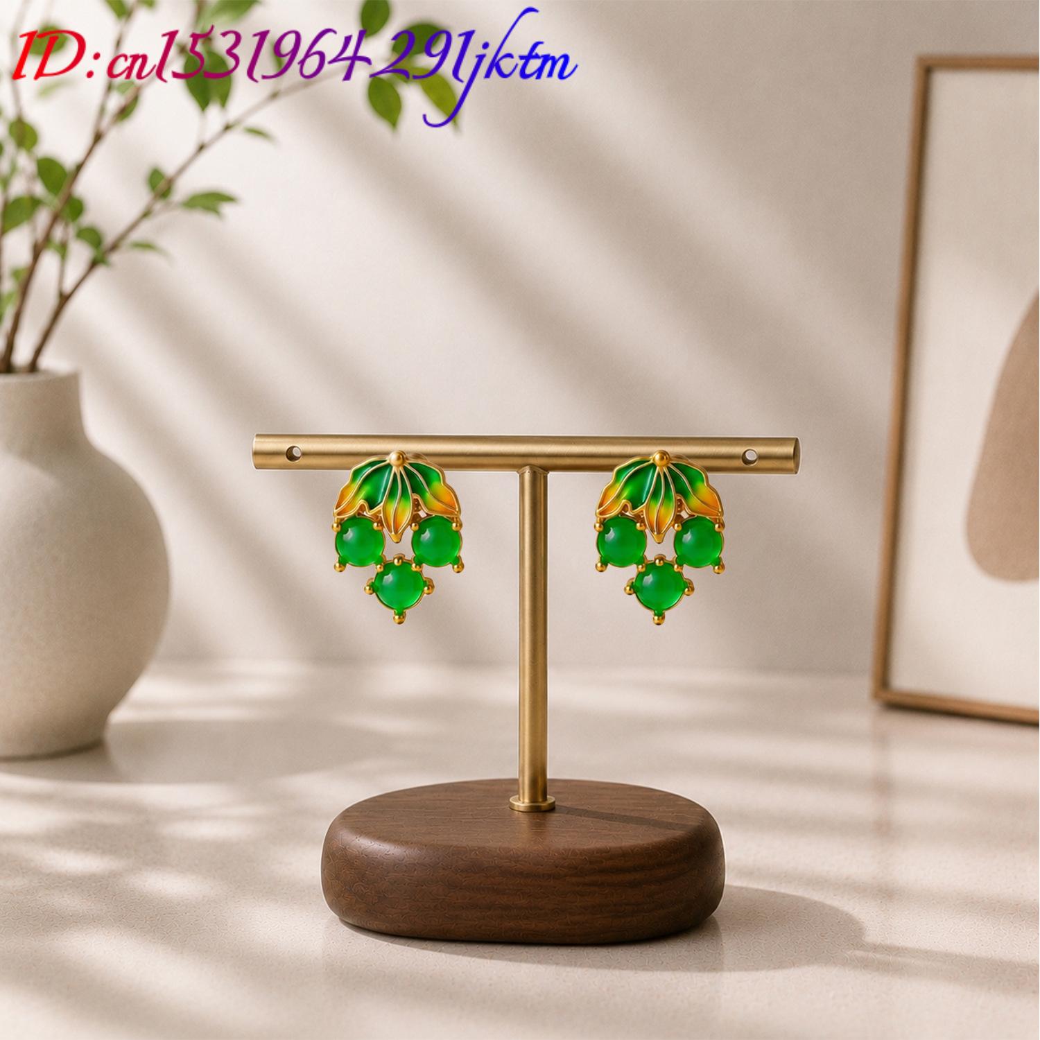 أقراط عنب من اليشم البورمي، مج - مراجعة Earrings وسعره