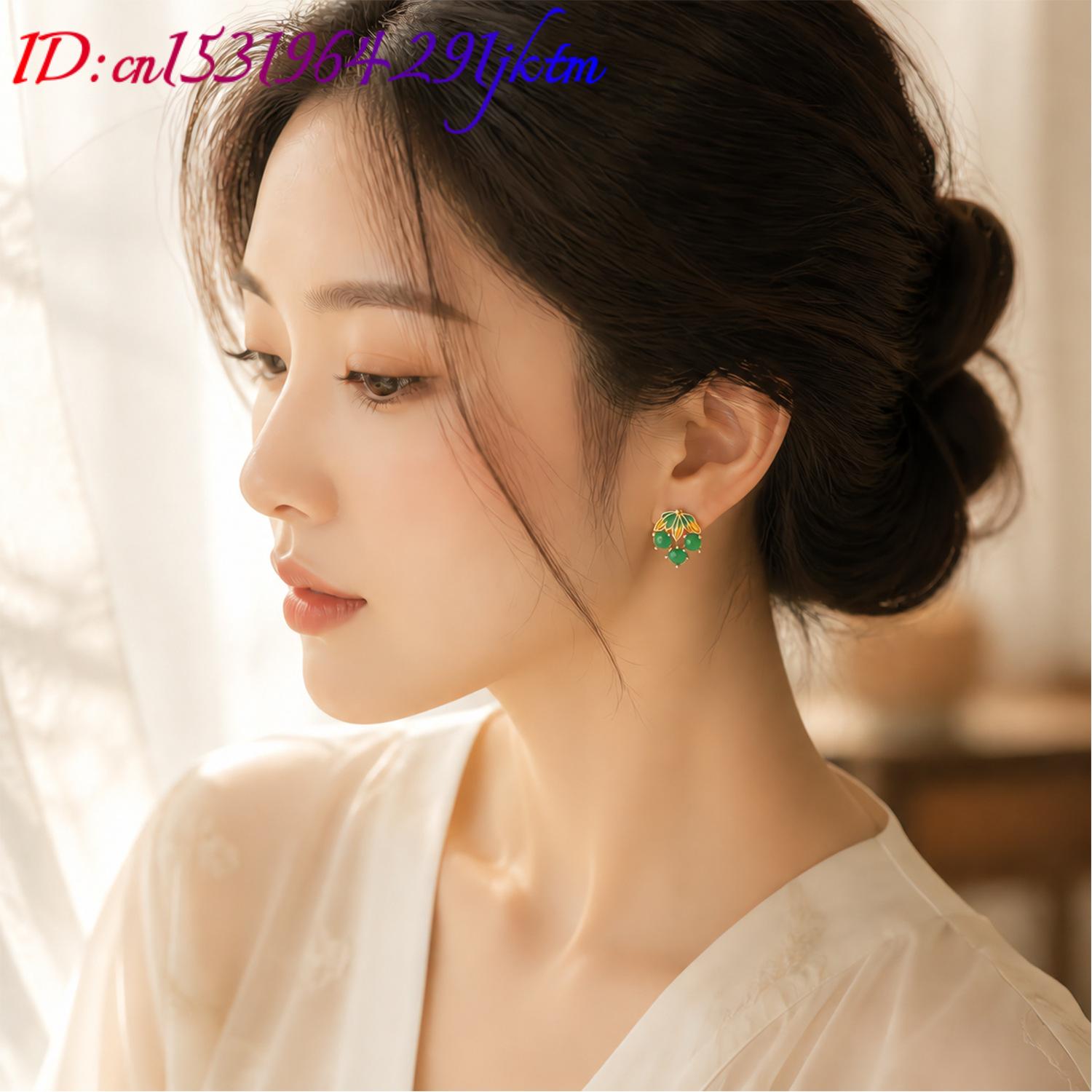 أقراط عنب من اليشم البورمي، مج - مراجعة Earrings وسعره