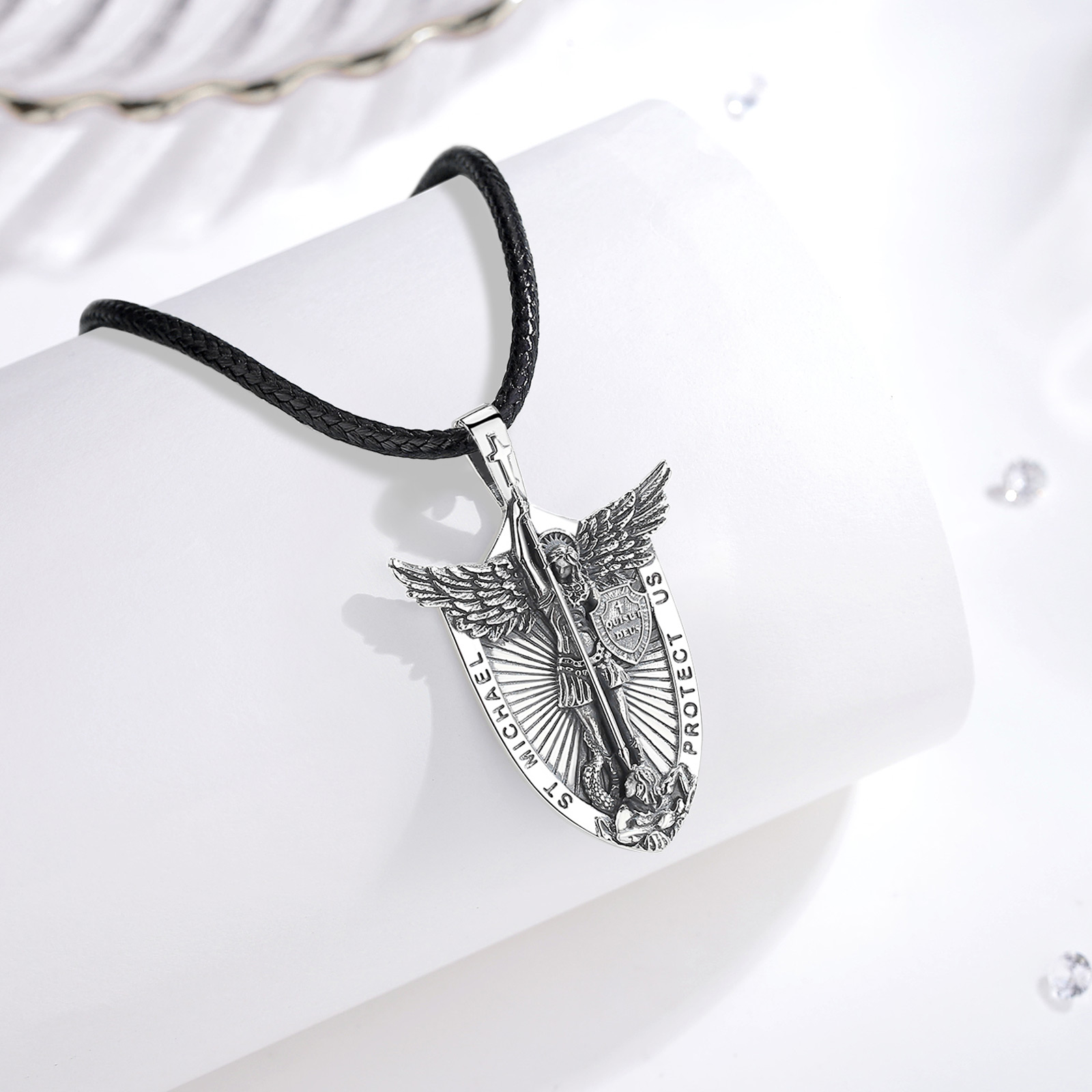 يودورا 925 فضة سانت مايكل رئيس - مراجعة 925 Sterling Silver Chain Necklace Men وسعره