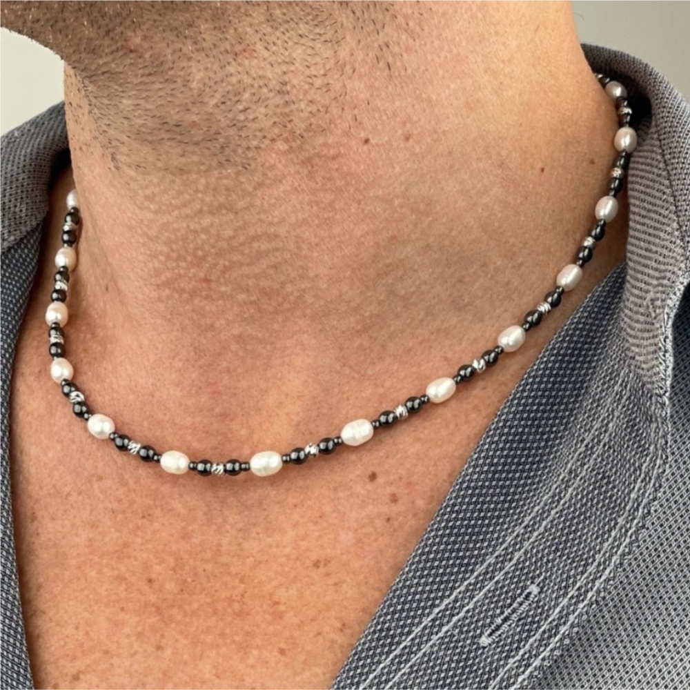 الرجعية الأسود الحجر الطبيعي ا - مراجعة Pearl Choker Necklace Vintage وسعره