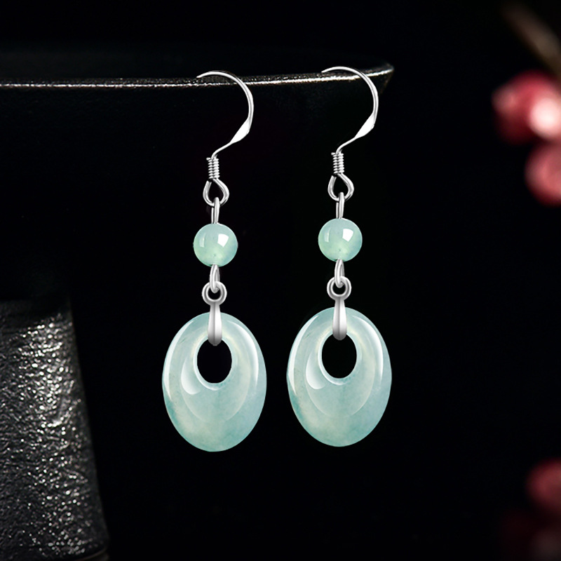 ميانمار الجاديت خاتم أقراط 925 - مراجعة Earrings وسعره