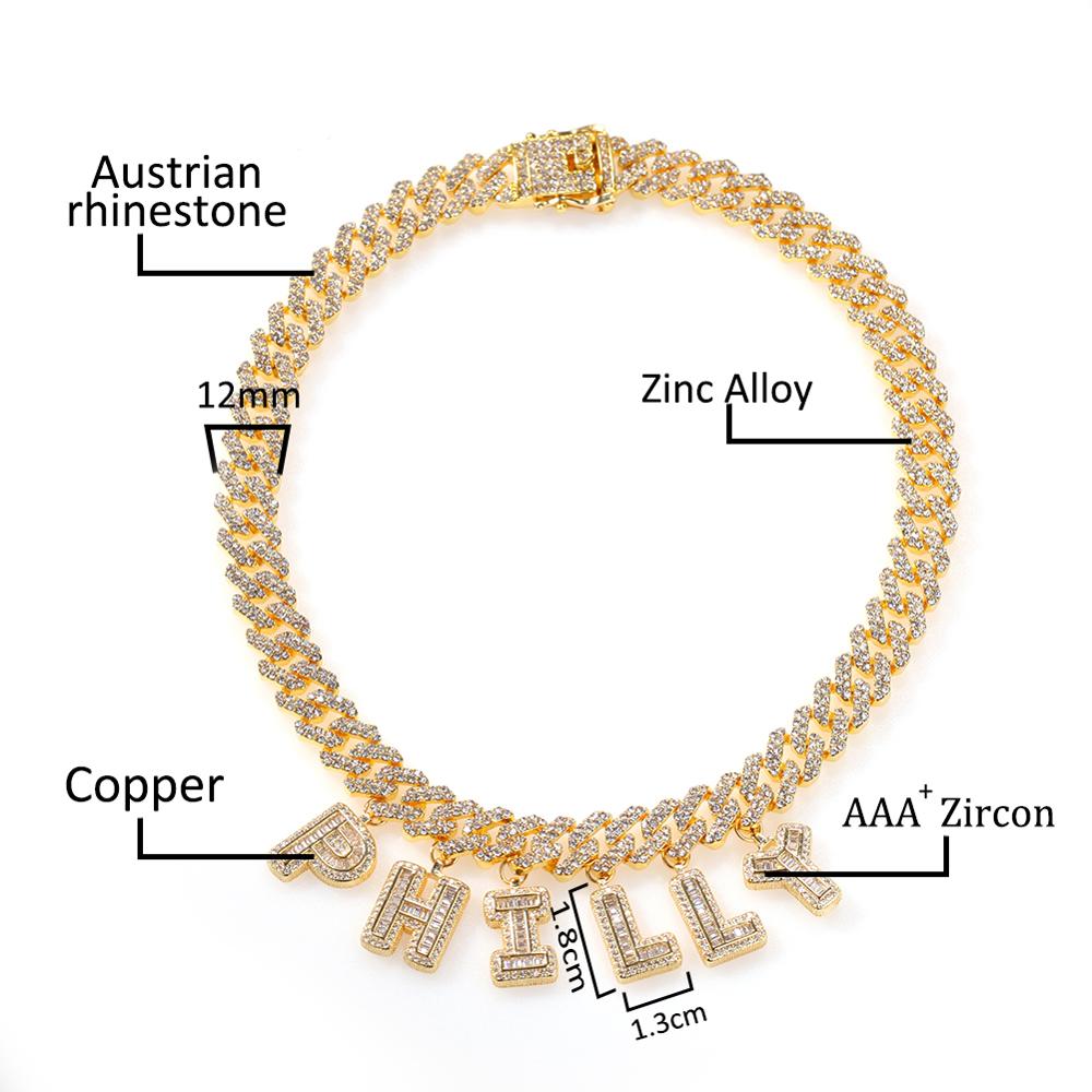 UWIN DIY Baguettecz Letter Nec - مراجعة Cuban Link Chain 12Mm وسعره