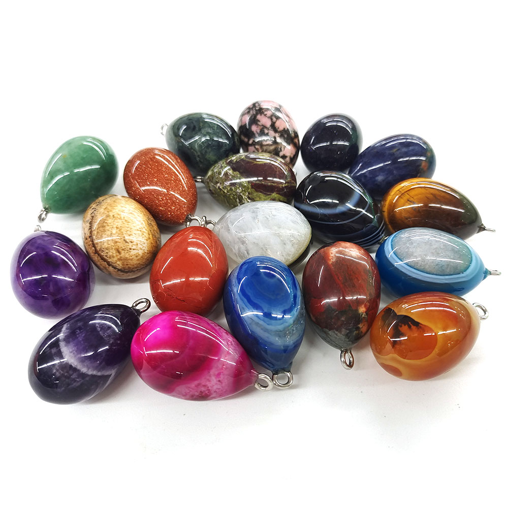 قلادة صغيرة على شكل بيضة، مقاس - مراجعة Crystal Pendant Necklace Natural Stone وسعره
