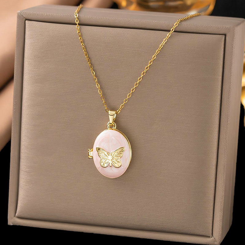 قلادة من الفولاذ المقاوم للصدأ - مراجعة Heart Locket Necklace Photo وسعره