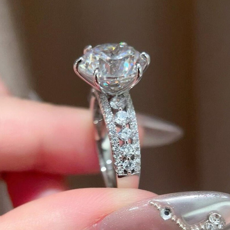 خاتم نسائي من الفضة الإسترليني - مراجعة Moissanite Engagement Ring 1 Carat وسعره