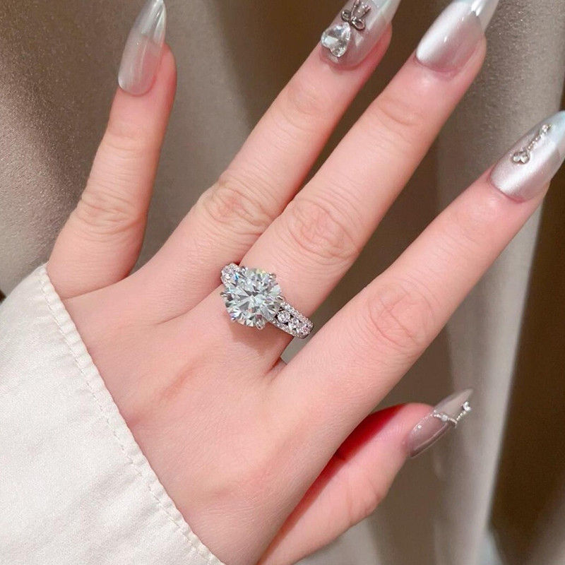 خاتم نسائي من الفضة الإسترليني - مراجعة Moissanite Engagement Ring 1 Carat وسعره