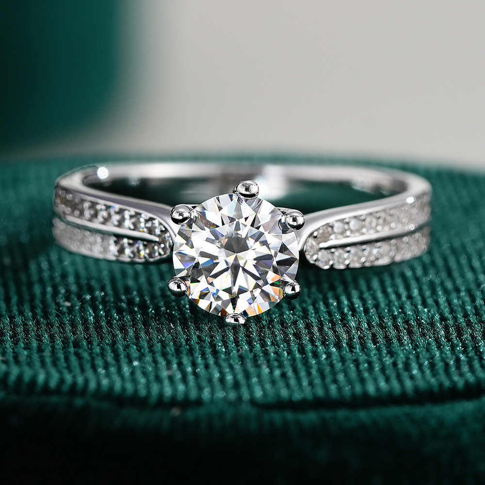 0.5/1/2/3 قيراط كلاسيكي ستة مخ - مراجعة Moissanite Engagement Ring 1 Carat وسعره