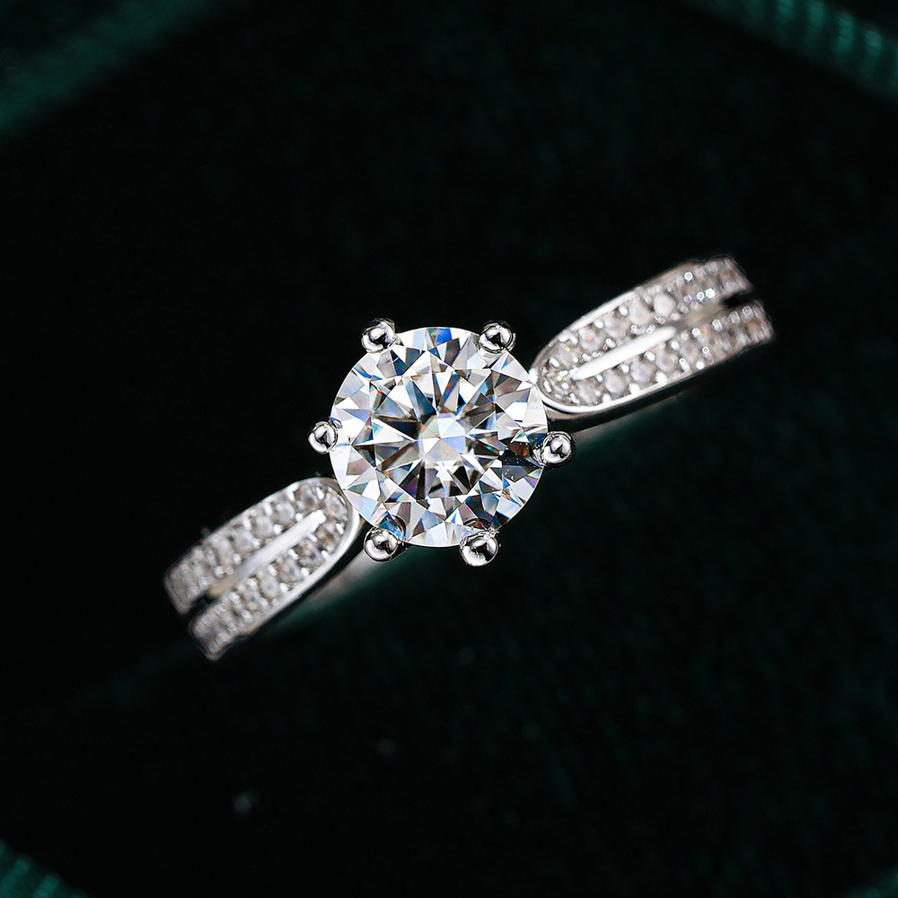 0.5/1/2/3 قيراط كلاسيكي ستة مخ - مراجعة Moissanite Engagement Ring 1 Carat وسعره