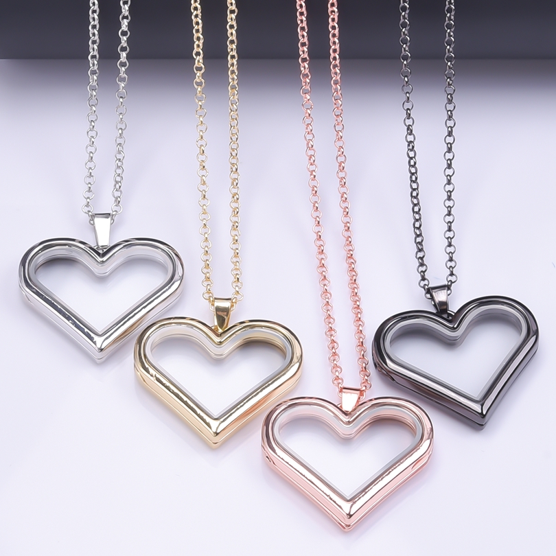 قلادات دلاية على شكل قلب زجاجي - مراجعة Heart Locket Necklace Photo وسعره