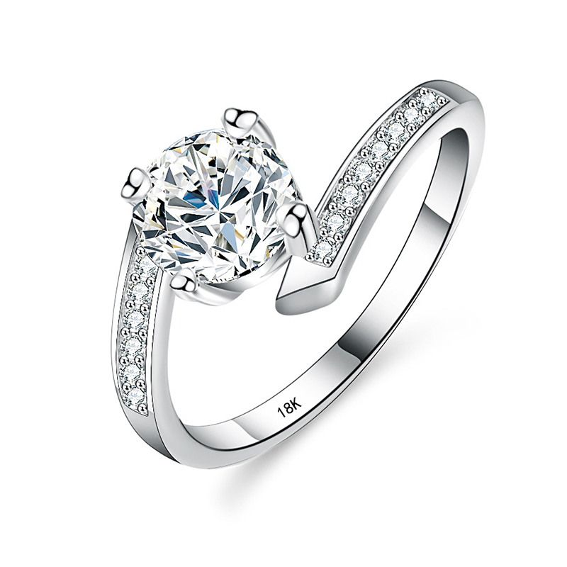 خاتم زفاف من الذهب الأبيض للسي - مراجعة Moissanite Engagement Ring 1 Carat وسعره