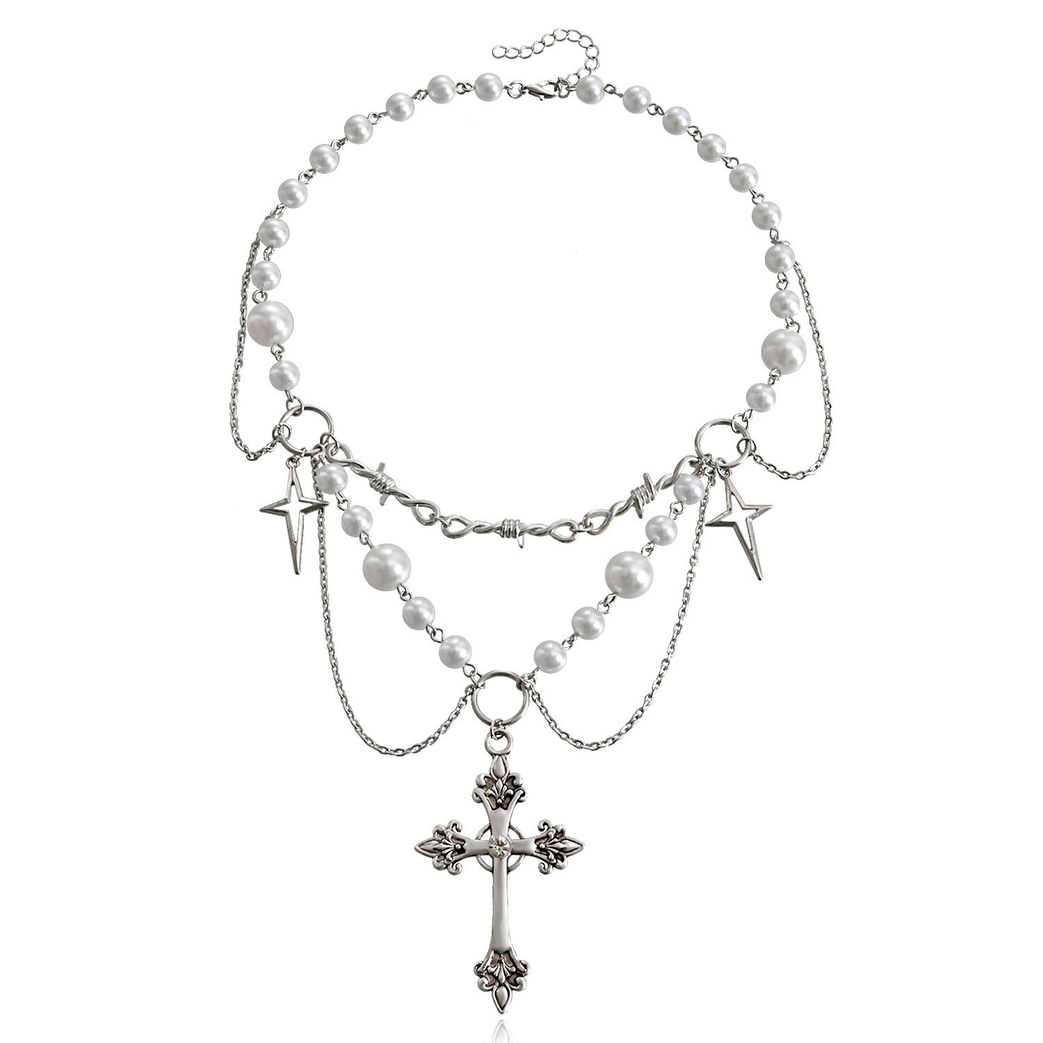 فراشة لؤلؤ القلب قلادة للنساء  - مراجعة Pearl Choker Necklace Vintage وسعره