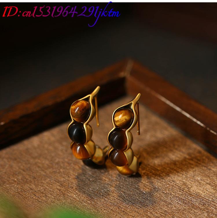 عين النمر قرنة أقراط الأحجار ا - مراجعة Earrings وسعره