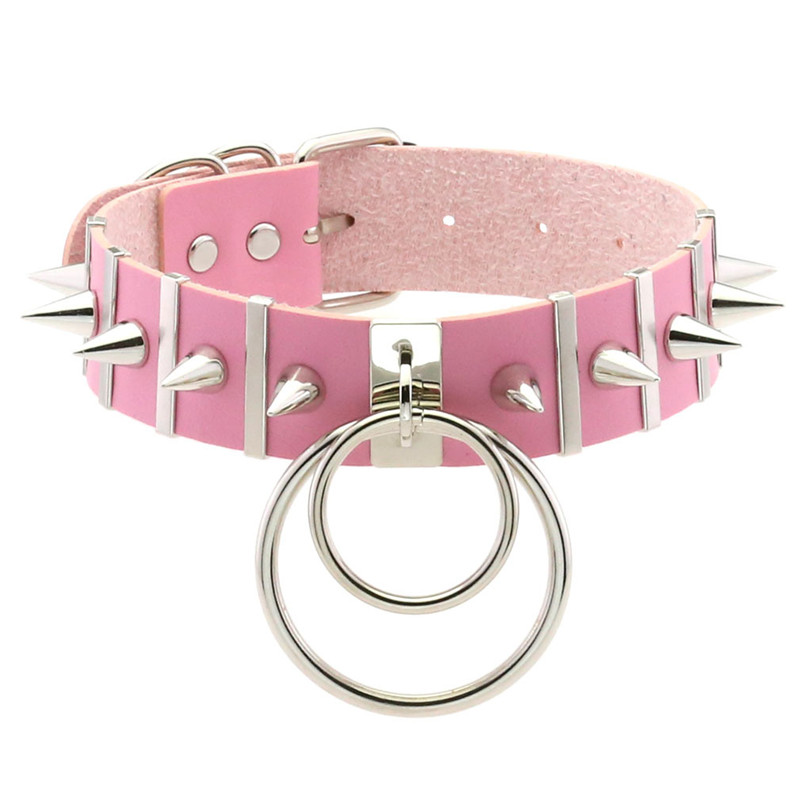 الوردي عبودية سبايك المختنق ال - مراجعة Goth Punk Spike Choker وسعره